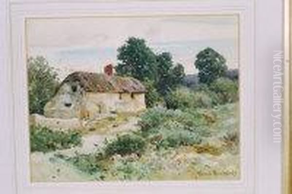 Thatched Hampshire Cottage Oil Painting by Frank Richards