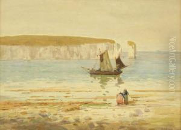 Swanage On The Dorset Coast Oil Painting by Frank Richards