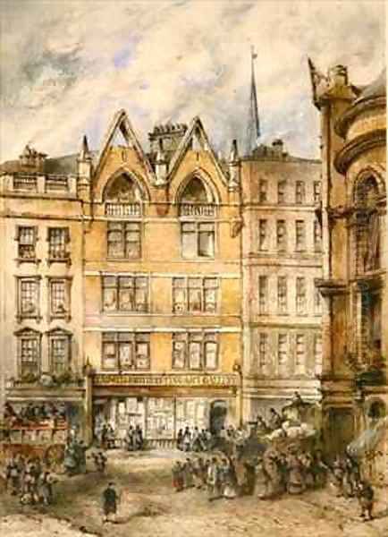 View of Gracechurch Street Oil Painting by Thomas Colman Dibdin