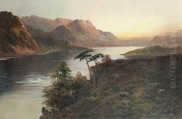 'queens View, Killiecrankie'; 'river Teith', Apair Oil Painting by W.A. Richards