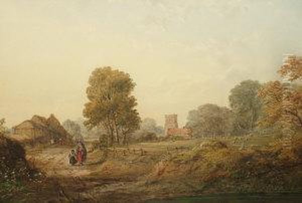 Langton, Lincolnshire Oil Painting by Edward M. Richardson