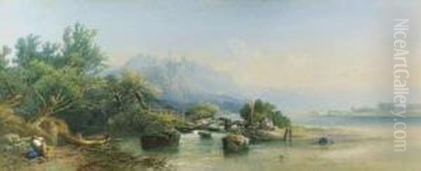 View Of Bacharach On The Rhine, Germany Oil Painting by Edward M. Richardson