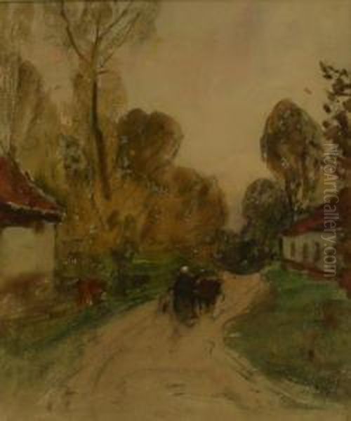 The Road To Montreuil Oil Painting by Frederick Stuart Richardson