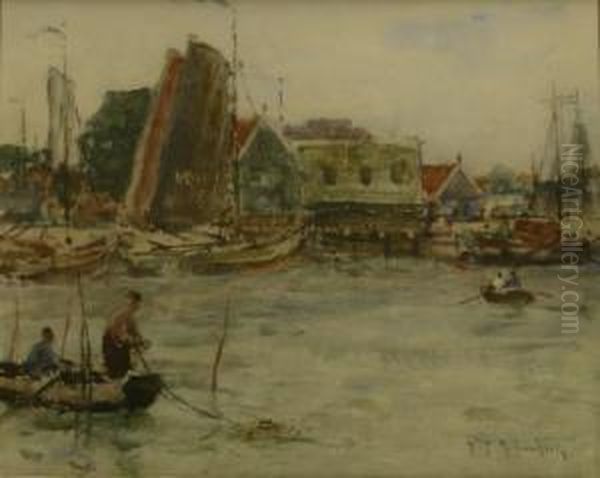 Volendam Holland Oil Painting by Frederick Stuart Richardson