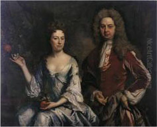 Portrait Of A Lady And A Gentleman Oil Painting by Richardson. Jonathan