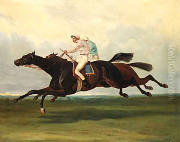 Racing to the Finish Oil Painting by Alfred De Dreux