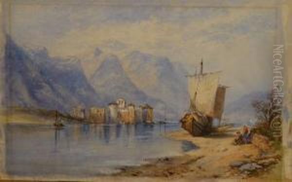 Lake Lugano Oil Painting by Thomas Miles Richardson