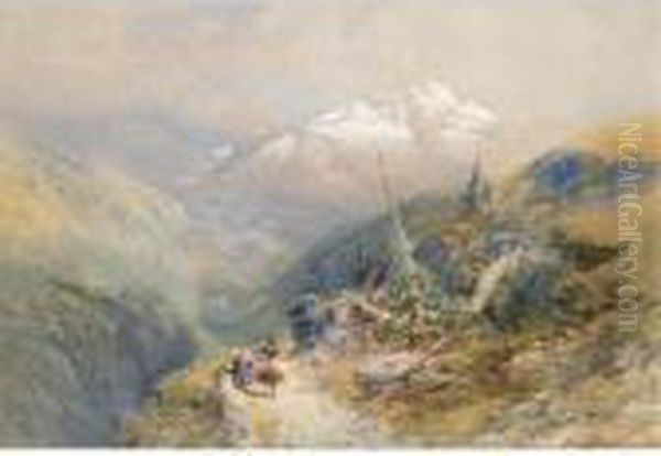 The Mountain Pass Oil Painting by Thomas Miles Richardson