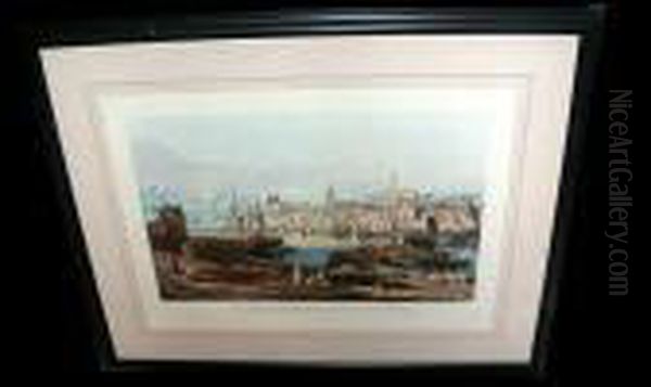 View Of The Port And Town Of Newcastle Upon Tyne Oil Painting by Thomas Miles Richardson