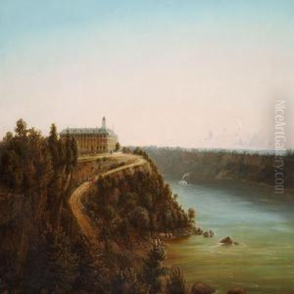 View From Niagarafalls Oil Painting by Ferdinand Reichardt