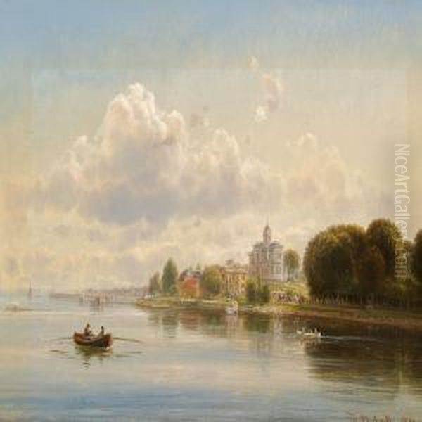 Hvidore Oil Painting by Ferdinand Reichardt