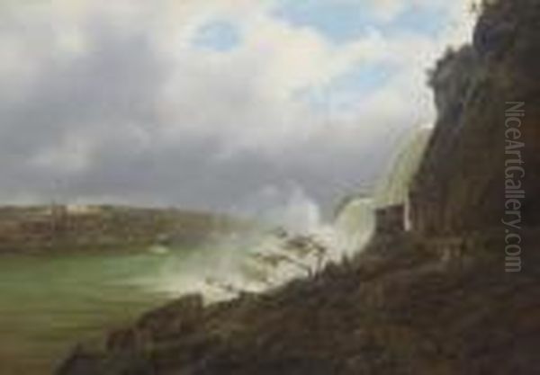 A View Of Niagara Falls Oil Painting by Ferdinand Reichardt