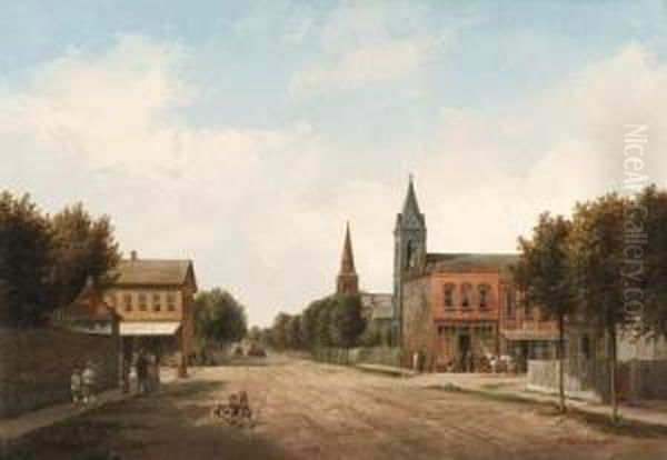 First Street, Village Of Niagara Oil Painting by Ferdinand Reichardt