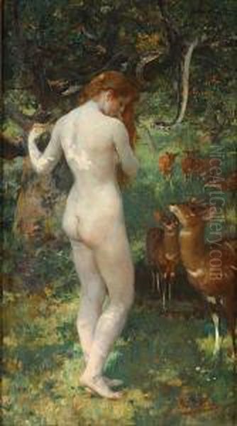 Eve Au Paradis Oil Painting by Herman Richir