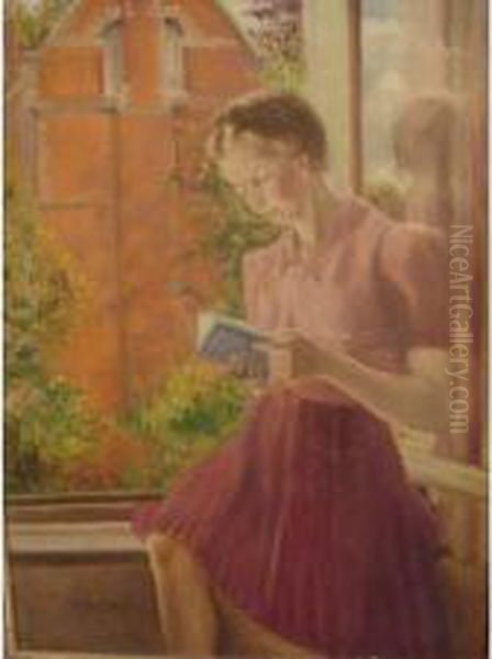 :jeune Fille Au Livre Oil Painting by Herman Richir