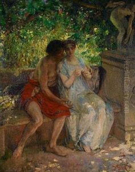 Courtship Oil Painting by Herman Richir