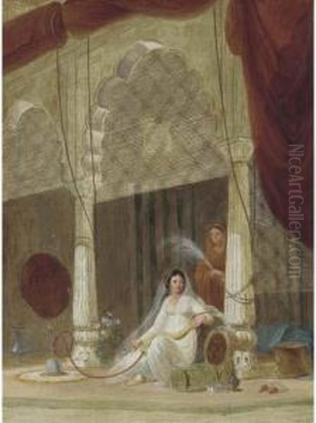 A Zenana Scene Oil Painting by Thomas Richmond