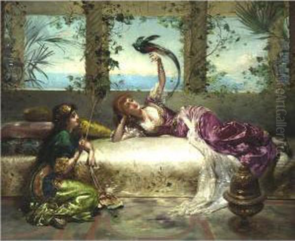 The Harem Beauties Oil Painting by Edouard Frederic Wilhelm Richter