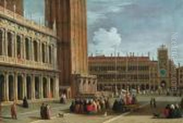 Veduta Della Piazzetta Oil Painting by Giovanni Richter