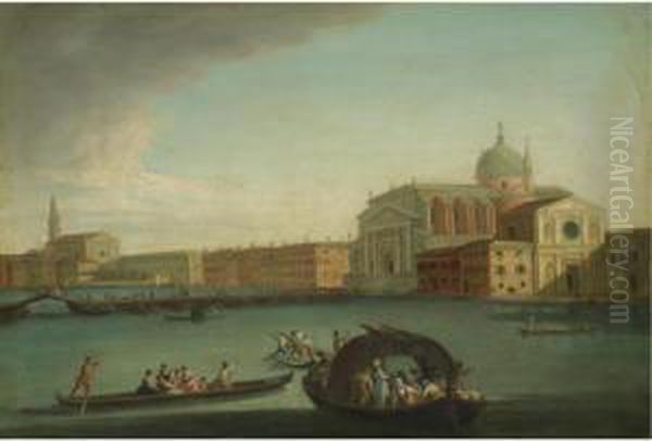 Venice, A View Of The Redentore In July Oil Painting by Giovanni Richter