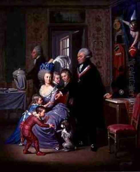 The Family of Judge Lecoq at Arras Oil Painting by Dominique (Guillaume Dominique Jacques) Doncre