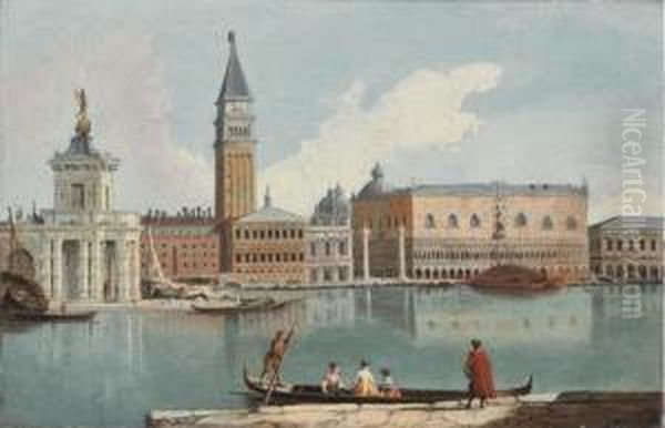 The Doge's Palace, Venice, With The Dogana And The Molo, From Thegiudecca Oil Painting by Giovanni Richter