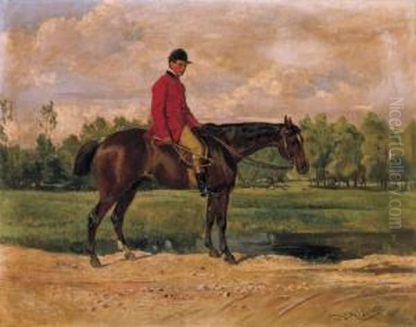 Fox-hunting Oil Painting by Wilhelm Richter