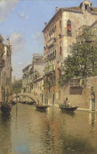 A Canal In Venice Oil Painting by Martin Rico y Ortega