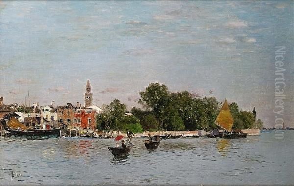 The Public Gardens, Venice Oil Painting by Martin Rico y Ortega