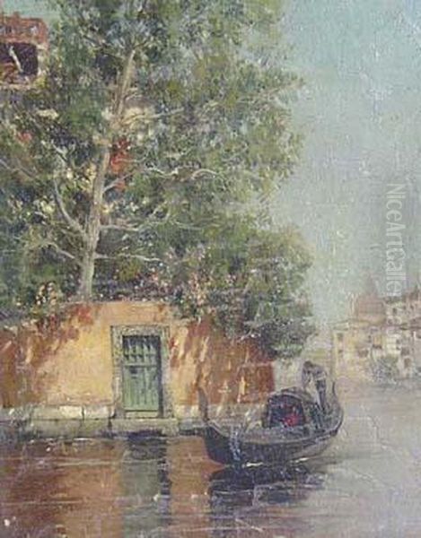 Canal Scene Oil Painting by Martin Rico y Ortega