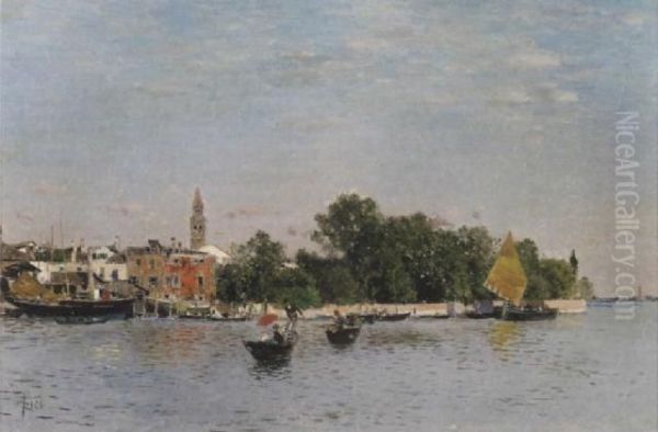 The Public Gardens, Venice Oil Painting by Martin Rico y Ortega