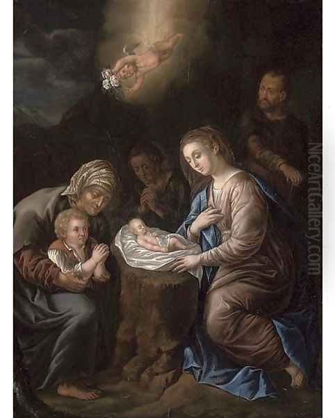 The Nativity Oil Painting by Jan Frans Douven