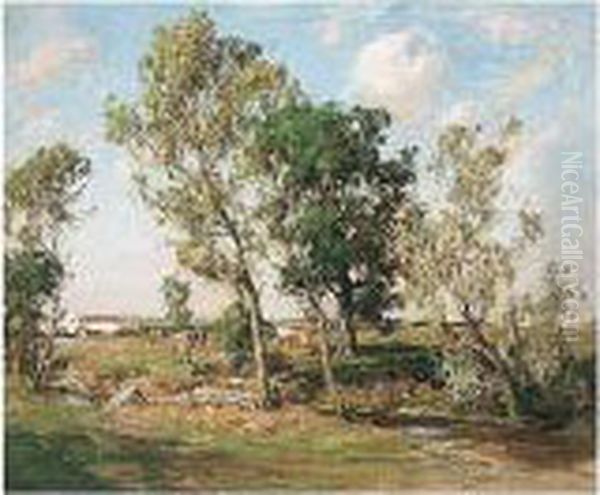 Summer Landscape Oil Painting by James Riddel