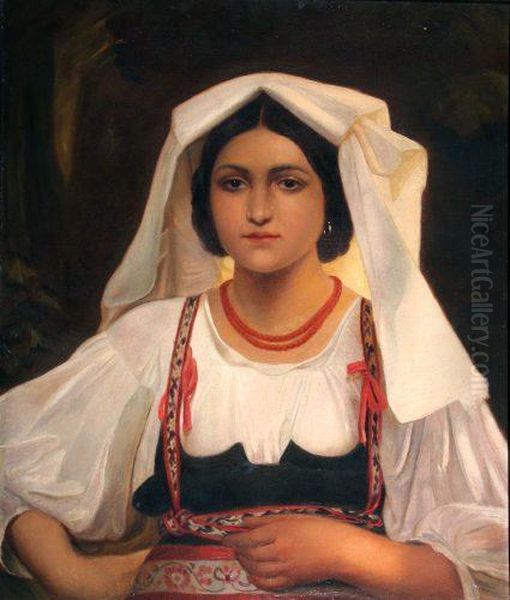 La Ciocara Oil Painting by August Riedel