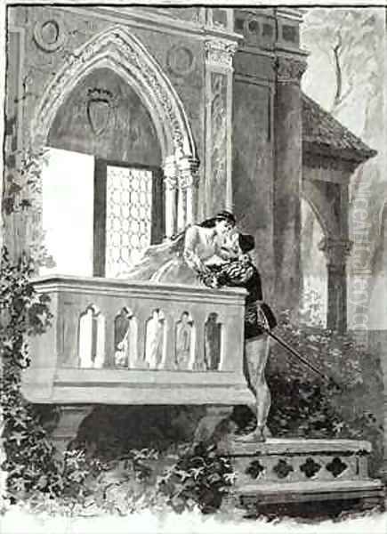 Scene from Act II of Romeo and Juliet Oil Painting by Paul Destez