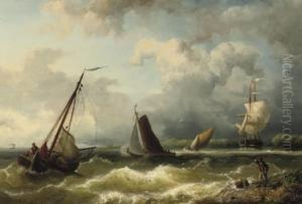 On The Scheldt Oil Painting by Nicolaas Riegen