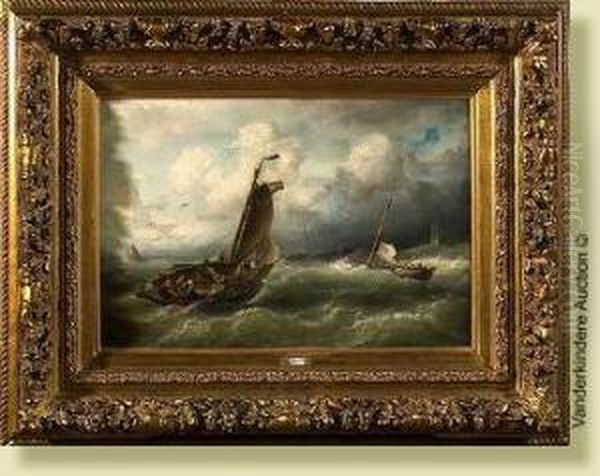 Marine Sous Un Ciel Orageux Oil Painting by Nicolaas Riegen