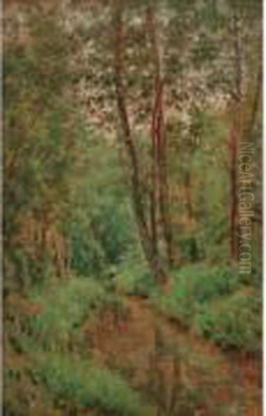 Ruisseau En Sous-bois Oil Painting by Leon Louis Riesener