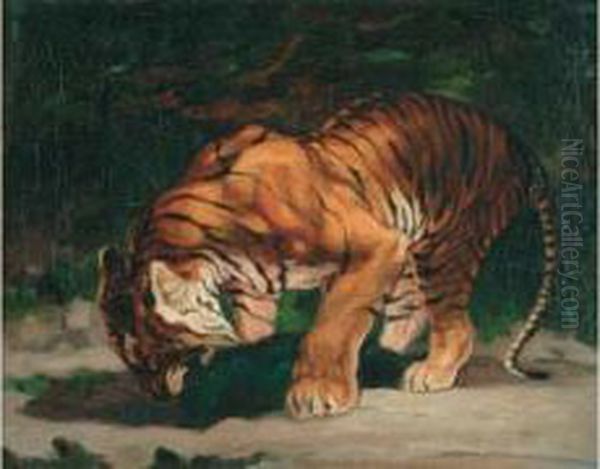 Le Tigre Oil Painting by Leon Louis Riesener