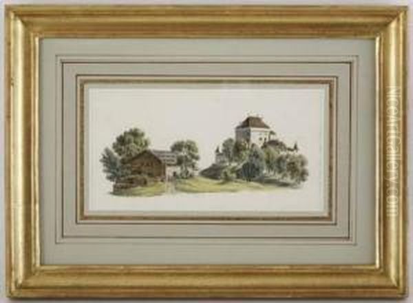 Le Chateau De Chatelard A Clarens Oil Painting by Heinrich Rieter