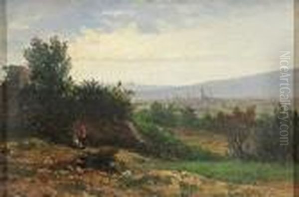 Vista Rural Oil Painting by Luis Rigalt Y Farriols