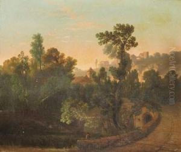 Scene Pastorale Oil Painting by Luis Rigalt Y Farriols