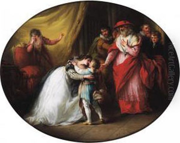 The Queen Dowager Of England, 
Widow Of Edward Iv, Delivering Her Son, The Duke Of York, To The 
Cardinal Oil Painting by John Francis Rigaud