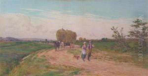 After Work Oil Painting by Cuthbert Rigby