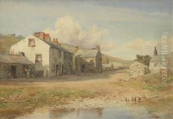 The Wellington Inn, Gosforth Oil Painting by Cuthbert Rigby