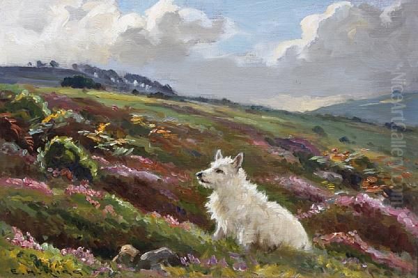 'cappie' - A West Highland Terrier Oil Painting by Ernest Higgins Rigg