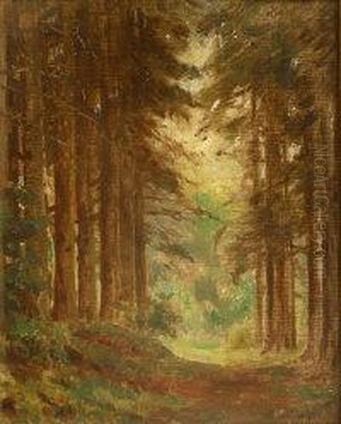 Woodland Oil Painting by Ernest Higgins Rigg