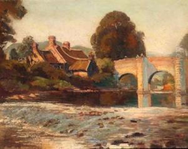 Low Bridge Oil Painting by Ernest Higgins Rigg