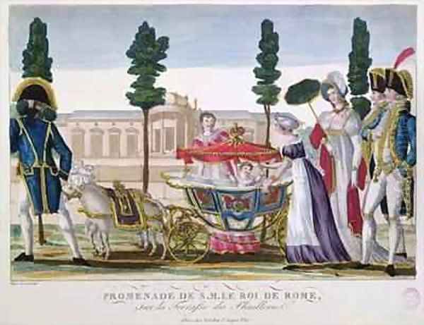 Walking with the King of Rome 1811-32 on the Tuileries terrace Oil Painting by Dubois