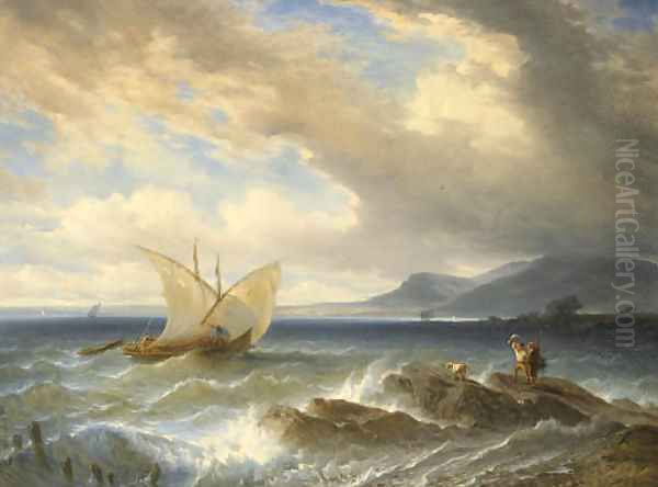 Sturm, 1872 Oil Painting by Francois Diday